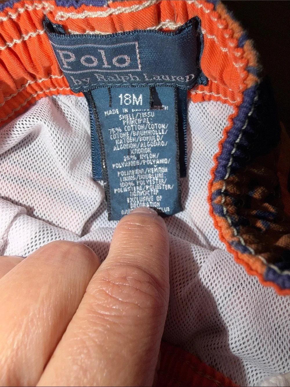 Polo by Ralph Lauren Navy & Orange Fish-Print Men's Shorts